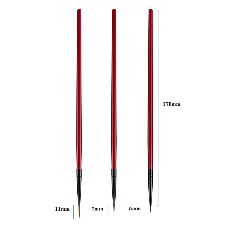 3 tk küünekunsti joonistamine triibuline lainer Pliiatsipintsel DIY UV geeliotsad maalimine prantsuse lillekujundusega maniküüri tööriist 5/7/11mm