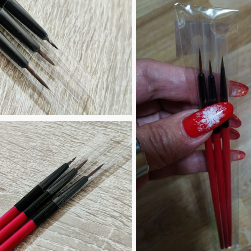 3 tk küünekunsti joonistamine triibuline lainer Pliiatsipintsel DIY UV geeliotsad maalimine prantsuse lillekujundusega maniküüri tööriist 5/7/11mm