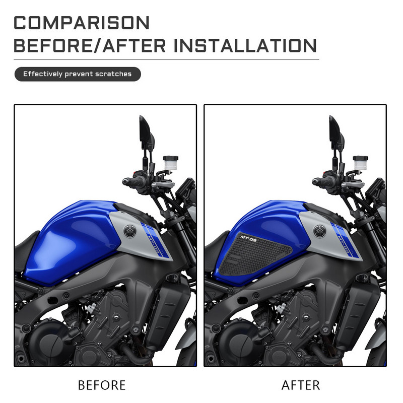 Pentru YAMAHA FZ09 FZ 09 MT 09 MT09 2013-2022 2021 Tampă de tracțiune a rezervorului de motocicletă Protector autocolant de protecție cu mâner lateral pentru genunchi