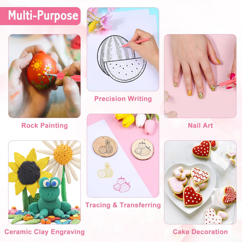 5 tk/komplekt küünekunsti täppimistööriistad Rhinestone`i korjamistööriist Kahe suurusega palliotsad küünte disaini jaoks Küünetööriistad Küünte tarvikud