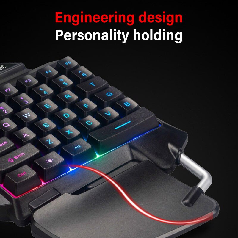 Vienos rankos vištienos žaidimo mechaninė klaviatūra USB laidinė žaidimų nešiojama ergonomiška LED foninio apšvietimo mini kompiuterio klaviatūra, skirta PS4 Xbox