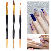 1/3 gab. Dual End Nail Art Dotting Pen Akrila Zīmēšanas Laineris Ziedu Ota Rhinestone Crystal UV Gel krāsošanas manikīra rīks JAUNS