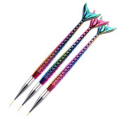 Set četkica za crtanje noktiju od 3 komada 3D vrhovi Manikura Akrilna francuska pruga Ultra-tanka olovka za crtanje linija Kistovi za UV gel Alati za slikanje