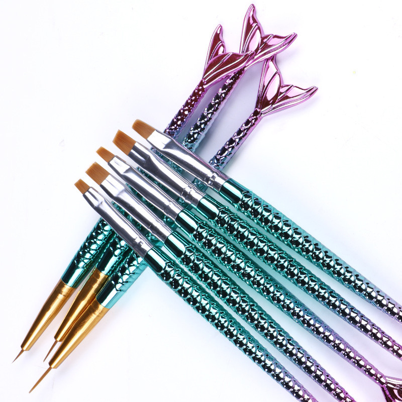 Set četkica za crtanje noktiju od 3 komada 3D vrhovi Manikura Akrilna francuska pruga Ultra-tanka olovka za crtanje linija Kistovi za UV gel Alati za slikanje