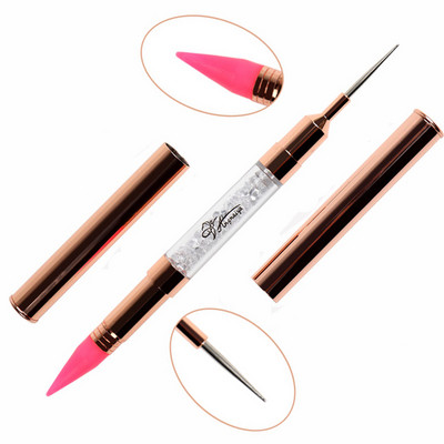 BQAN Višebojne kristalne perle Drška Voštana olovka za blistave dijamante Dvostruka olovka za točkice za nokte Birač alata za manikuru