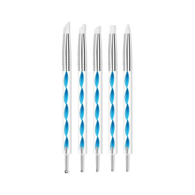 5 buc capete duble, acrilic, metal, punctat, ceară, pix, strasuri, cules de pietre prețioase, culegere cristale, știfturi pentru arta unghiilor, unelte de găurit cu punct DIY