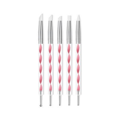 5 buc capete duble, acrilic, metal, punctat, ceară, pix, strasuri, cules de pietre prețioase, culegere cristale, știfturi pentru arta unghiilor, unelte de găurit cu punct DIY