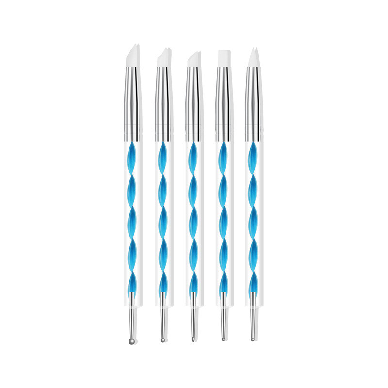 5 buc capete duble, acrilic, metal, punctat, ceară, pix, strasuri, cules de pietre prețioase, culegere cristale, știfturi pentru arta unghiilor, unelte de găurit cu punct DIY