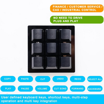 Мини черна механична клавиатура с 24 клавиша 2/5/9/16 клавишна клавиатура за игри Sayo Device Shortcut Програмируеми клавиши на клавиатурата Custom Macro