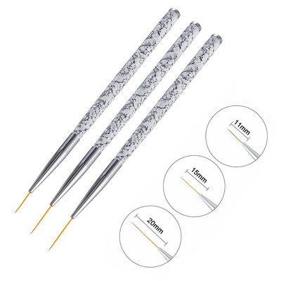 3 tk/komplekt küünekunst täppide joonistamine maalimispliiats konks Lillede nikerdamine küünte pliiats ilumeigitööriist lainer Poola pintsli tarvikud