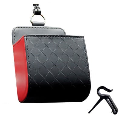 Geantă de depozitare pentru mașină Ventila de aer Tablou de bord Organizat pentru agățat din piele Cutie organizatoare pentru ochelari Suport pentru telefon Organizator de depozitare Accesorii auto