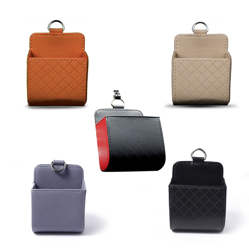 Geantă de depozitare pentru mașină Ventila de aer Tablou de bord Organizat pentru agățat din piele Cutie organizatoare pentru ochelari Suport pentru telefon Organizator de depozitare Accesorii auto