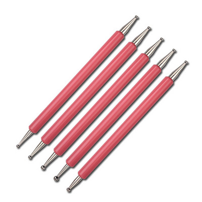 5 buc/set cu două capete Nail Art Dotting Pen Strass Mâner 3D UV Gel Liner Model de flori Desen Pictură Perie Instrumente de manichiură