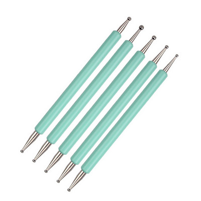 5 buc/set cu două capete Nail Art Dotting Pen Strass Mâner 3D UV Gel Liner Model de flori Desen Pictură Perie Instrumente de manichiură