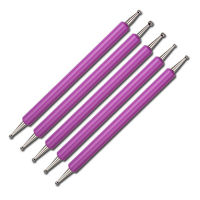 5 buc/set cu două capete Nail Art Dotting Pen Strass Mâner 3D UV Gel Liner Model de flori Desen Pictură Perie Instrumente de manichiură