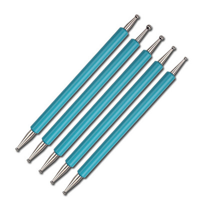 5 buc/set cu două capete Nail Art Dotting Pen Strass Mâner 3D UV Gel Liner Model de flori Desen Pictură Perie Instrumente de manichiură