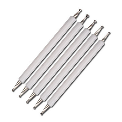 5 buc/set cu două capete Nail Art Dotting Pen Strass Mâner 3D UV Gel Liner Model de flori Desen Pictură Perie Instrumente de manichiură