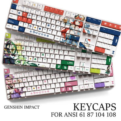 Genshin Impact NAHIDA NILOU Pbt Material Keycaps Set pentru ANSI 61 87 104 108 taste Tastatură mecanică OEM Profil numai Keycaps