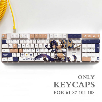Genshin Impact NAHIDA NILOU Pbt materjalist klahvikorkide komplekt ANSI 61 87 104 108 klahvide jaoks Mehaaniline klaviatuur OEM profiiliga ainult klahvikorgid