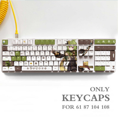 Genshin Impact NAHIDA NILOU Pbt materjalist klahvikorkide komplekt ANSI 61 87 104 108 klahvide jaoks Mehaaniline klaviatuur OEM profiiliga ainult klahvikorgid