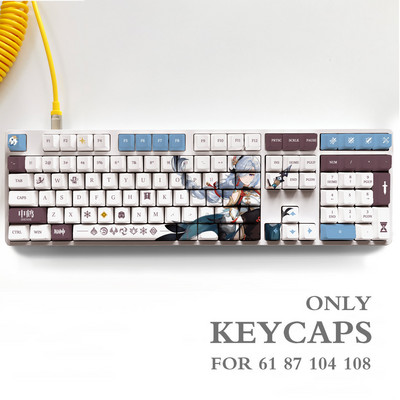 Genshin Impact NAHIDA NILOU Pbt materjalist klahvikorkide komplekt ANSI 61 87 104 108 klahvide jaoks Mehaaniline klaviatuur OEM profiiliga ainult klahvikorgid