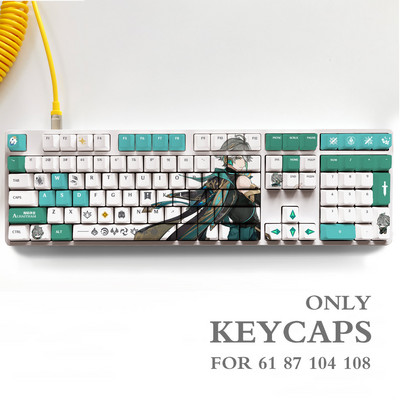Genshin Impact NAHIDA NILOU Pbt materjalist klahvikorkide komplekt ANSI 61 87 104 108 klahvide jaoks Mehaaniline klaviatuur OEM profiiliga ainult klahvikorgid