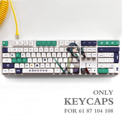Genshin Impact NAHIDA NILOU Pbt materjalist klahvikorkide komplekt ANSI 61 87 104 108 klahvide jaoks Mehaaniline klaviatuur OEM profiiliga ainult klahvikorgid