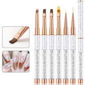 Πινέλο νυχιών Gradient Nail Liner Brush Carving Επίπεδη στρογγυλή κεφαλή Gel ζωγραφικής νυχιών Βούρτσες Lines Liner στυλό σχεδίασης