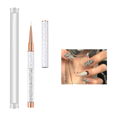 Πινέλο νυχιών Gradient Nail Liner Brush Carving Επίπεδη στρογγυλή κεφαλή Gel ζωγραφικής νυχιών Βούρτσες Lines Liner στυλό σχεδίασης