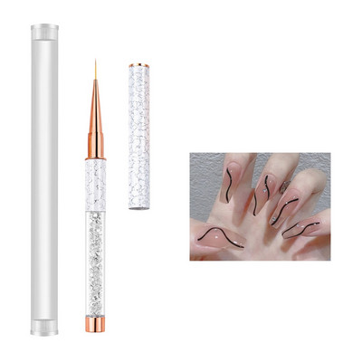 Πινέλο νυχιών Gradient Nail Liner Brush Carving Επίπεδη στρογγυλή κεφαλή Gel ζωγραφικής νυχιών Βούρτσες Lines Liner στυλό σχεδίασης