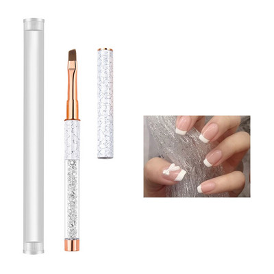 Πινέλο νυχιών Gradient Nail Liner Brush Carving Επίπεδη στρογγυλή κεφαλή Gel ζωγραφικής νυχιών Βούρτσες Lines Liner στυλό σχεδίασης