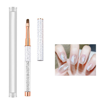 Πινέλο νυχιών Gradient Nail Liner Brush Carving Επίπεδη στρογγυλή κεφαλή Gel ζωγραφικής νυχιών Βούρτσες Lines Liner στυλό σχεδίασης