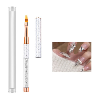 Πινέλο νυχιών Gradient Nail Liner Brush Carving Επίπεδη στρογγυλή κεφαλή Gel ζωγραφικής νυχιών Βούρτσες Lines Liner στυλό σχεδίασης