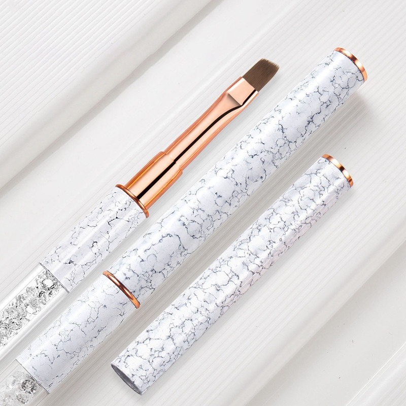 Πινέλο νυχιών Gradient Nail Liner Brush Carving Επίπεδη στρογγυλή κεφαλή Gel ζωγραφικής νυχιών Βούρτσες Lines Liner στυλό σχεδίασης