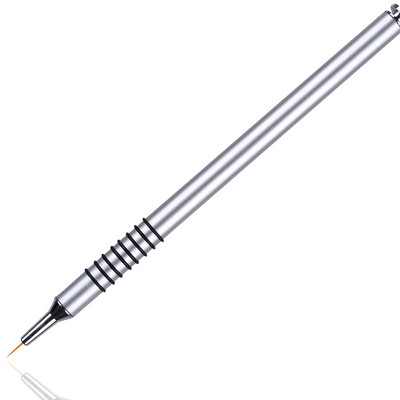 1 vnt. Nagų šepetėlis Sidabrinės rankenos gelio dažų taškelių piešimo rašiklis manikiūras „pasidaryk pats“ įrankis, nešiojamas metalinis nagų šepetėlis