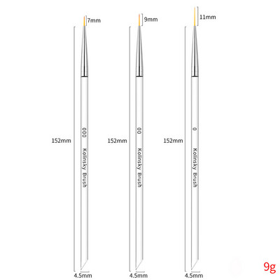 3 buc unelte pentru unghii linie de pictură manichiură pix de desen acrilic transparent tub de cupru sârmă de flori perie de artă pentru unghii pixuri de cristal DIY