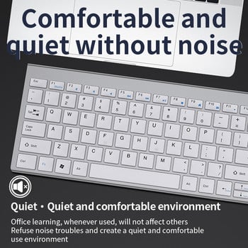 Bluetooth 5.0 & 2.4G Комбинирана безжична клавиатура и мишка Мини мултимедийна клавиатура Комплект мишка за лаптоп PC TV iPad Macbook Android