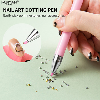 Nail Art Rhinestone Gem Beads Accessories Picker Wax Pencil Περιστρεφόμενο εργαλείο Αυτοκόλλητο
