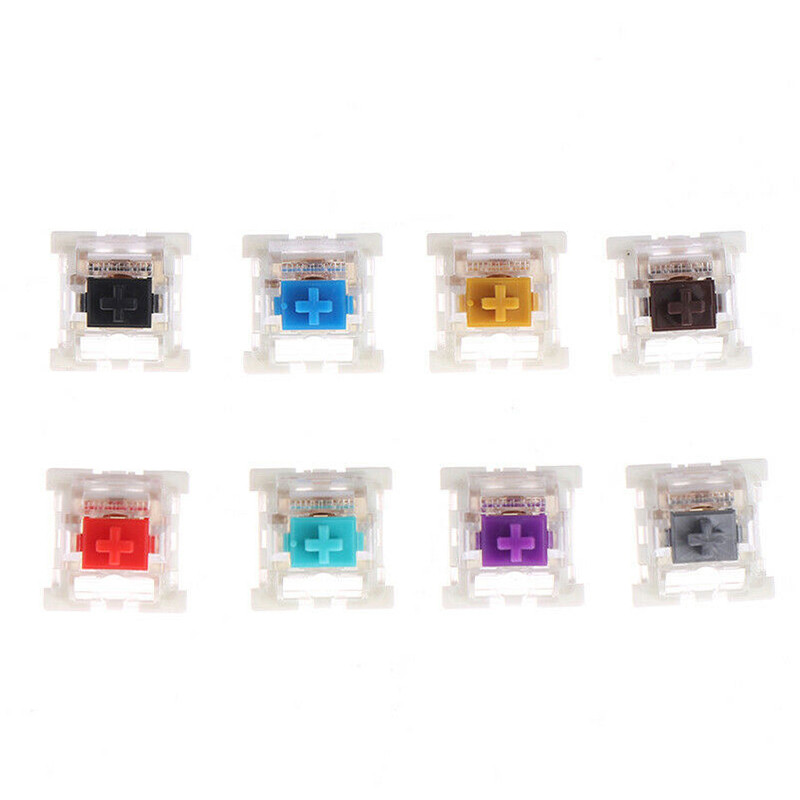 Întrerupătoare 10 buc. Comutator mecanic cu tastatură lubrifiată, comutatoare tactile liniare pentru jocuri cu 2 pini