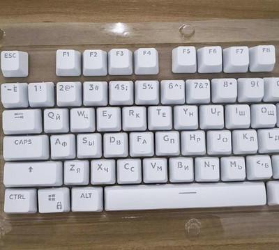 104 Keycaps Ruse Translucide Backlight Keycaps Кейкапы Для Клавиатуры Compatibil pentru Cherry MX Keyboard Switch GO