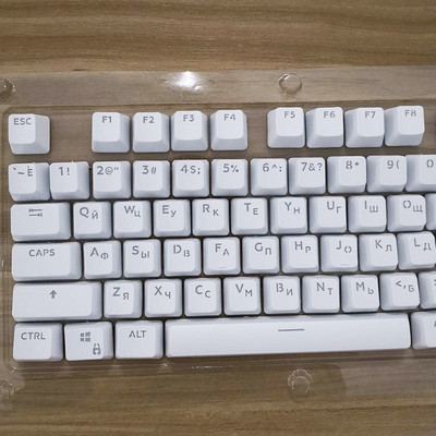 104 tastatūras vāciņi Krievu caurspīdīgi fona apgaismojuma taustiņi Кейкапы Для Клавиатуры Savietojams ar Cherry MX tastatūras slēdzi GO