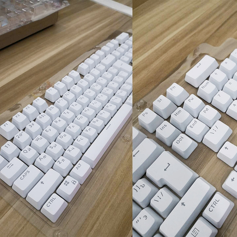 104 Keycaps Ruse Translucide Backlight Keycaps Кейкапы Для Клавиатуры Compatibil pentru Cherry MX Keyboard Switch GO
