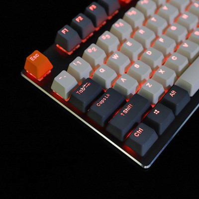 YMDK Double Shot 108 Dyed PBT Shine Through OEM Profile Rainbow Carbon Sunset Hana Keycap For MX Switches Mechanical Keyboard