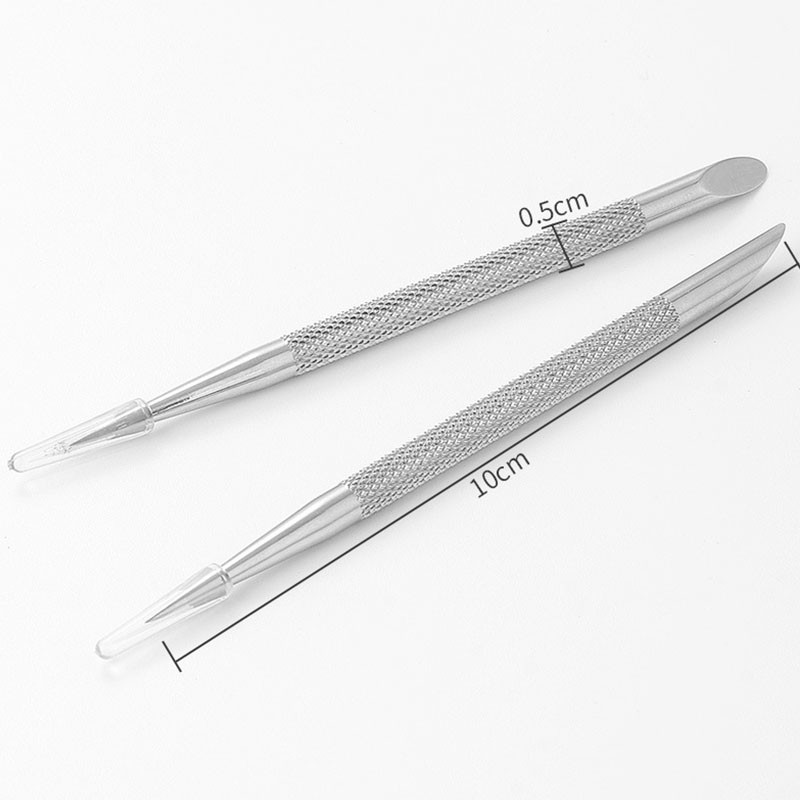 1 PC Двукраен избутвач на кутикула от неръждаема стомана Маникюр за премахване на нокти Пръчки за маникюр Инструмент за ноктопластика