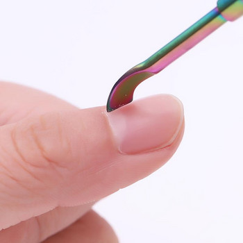 Nail Art Pusher Dead Skin Remover Stick Rod Гел лак Пинсети от неръждаема стомана Резачка за нокти Инструмент за ноктопластика Педикюр за