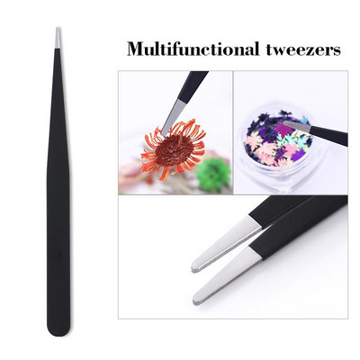 Nail Art Pusher Dead Skin Remover Stick Rod gēla laka nerūsējošā tērauda pincetes nagu griezējs nagu mākslas rīks pedikīrs