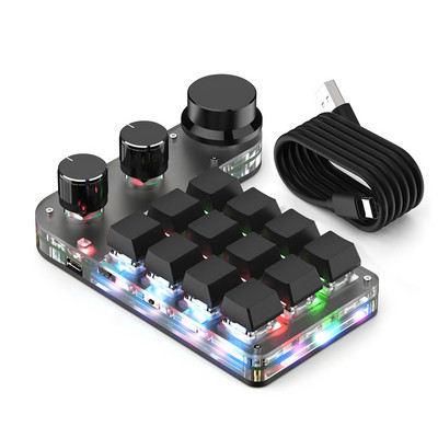 Tastatură mecanică DIY programabilă RGB 12 taste 3 butoane Tastatură macro personalizată Bluetooth/USB Hotswap Tastatură pentru Macbook Laptop PC