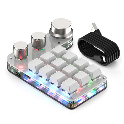 Tastatură mecanică DIY programabilă RGB 12 taste 3 butoane Tastatură macro personalizată Bluetooth/USB Hotswap Tastatură pentru Macbook Laptop PC