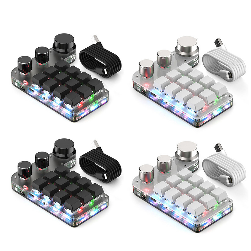 Tastatură mecanică DIY programabilă RGB 12 taste 3 butoane Tastatură macro personalizată Bluetooth/USB Hotswap Tastatură pentru Macbook Laptop PC