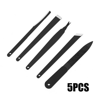 3/5 vnt Manikiūro įrankiai Kojų nagų braukiklis Pėdelės Nagai Įaugę odelių stūmimo peilių rinkinys Negyvos odos šalinimo failai Pėdų priežiūros pedikiūras